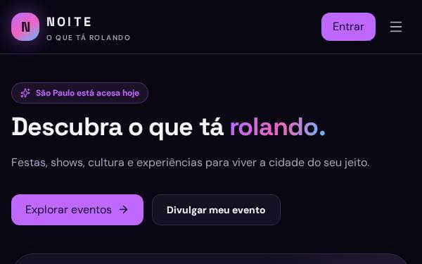 Screenshot of NOITE Eventos Locais