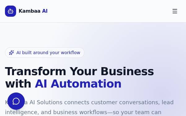 Screenshot of Kambaa AI Solutions