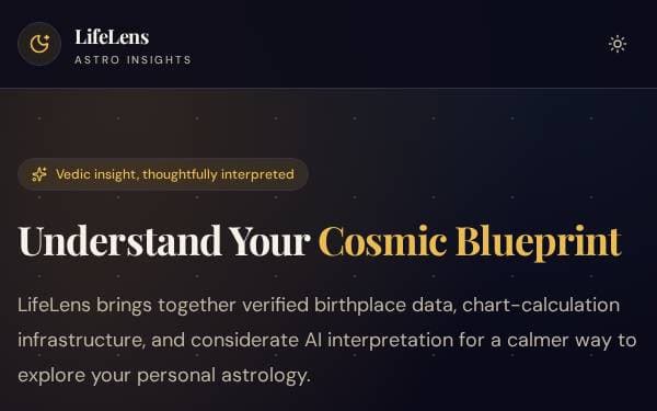 Screenshot of LifeLens Astro Insights