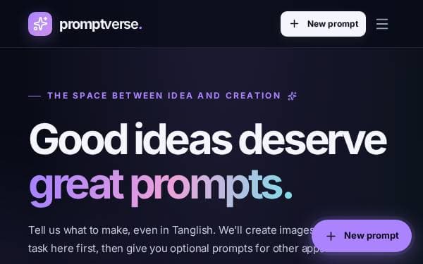 Screenshot of PromptVerse AI Builder