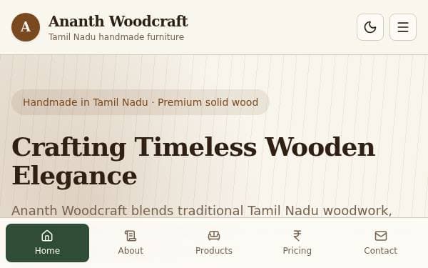Screenshot of Ananth Woodcraft