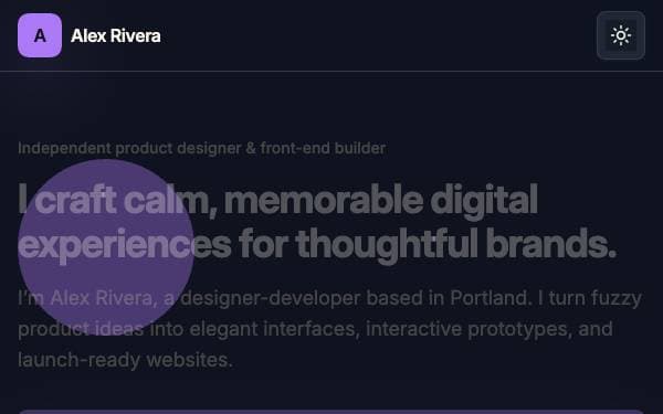 Screenshot of Lumen Portfolio
