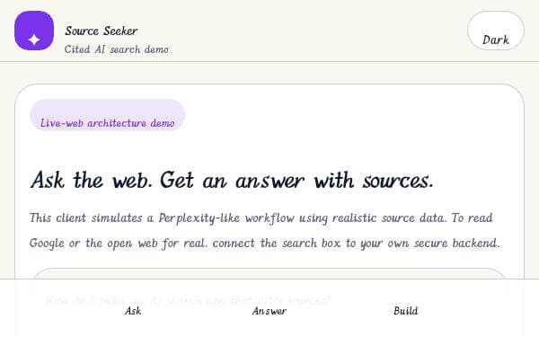 Screenshot of Source Seeker