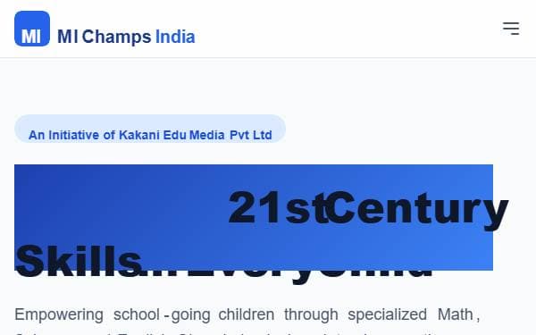 Screenshot of MI Champs India - Skill Development
