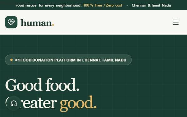 Screenshot of Human Food Rescue