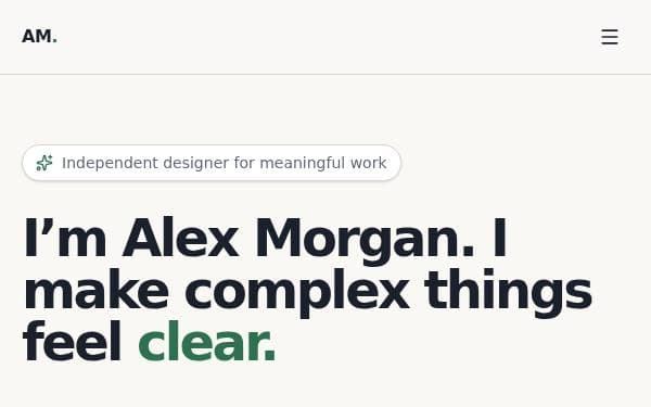 Screenshot of Modern Portfolio Showcase
