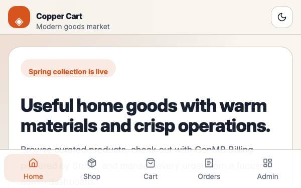 Screenshot of Copper Cart