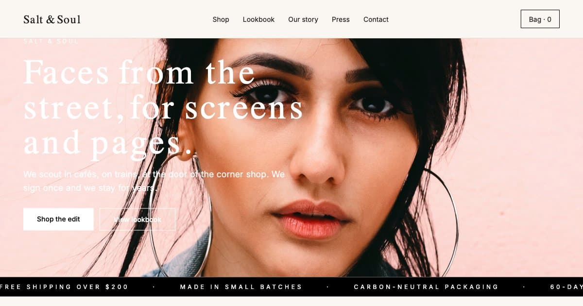 Screenshot of Salt & Soul — Street Casting Agency (Clone)