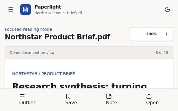 Screenshot of Paperlight Reader