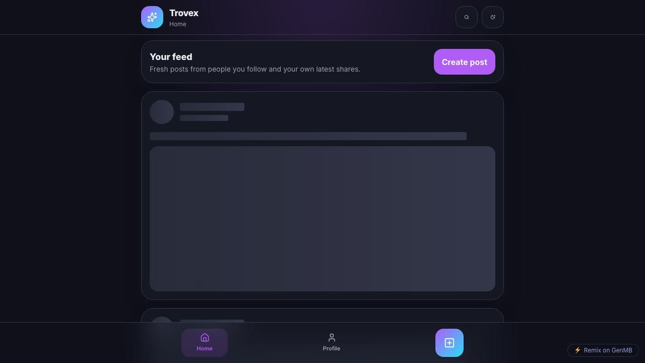 Screenshot of Trovex Social