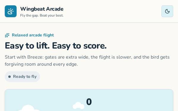 Screenshot of Wingbeat Arcade