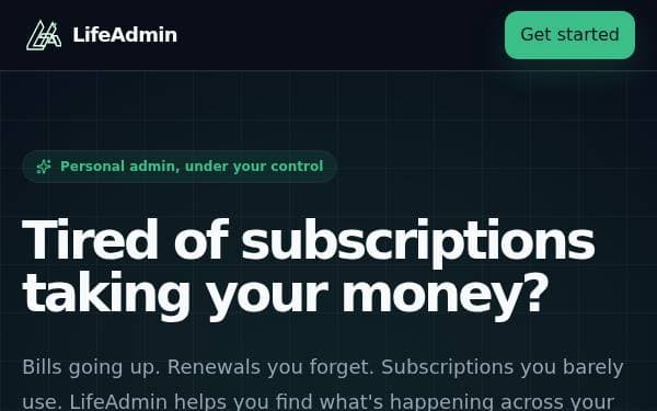 Screenshot of LifeAdmin Foundation