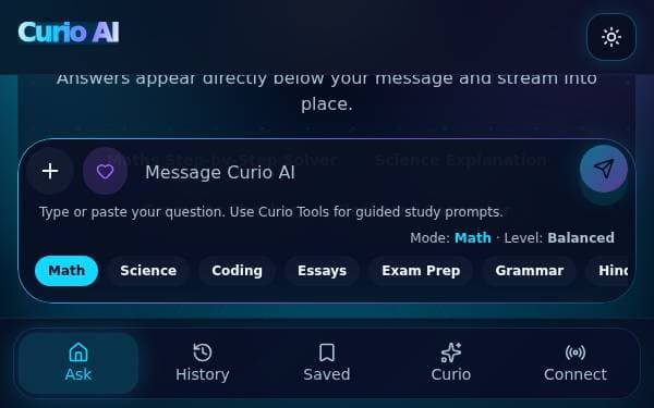 Screenshot of Curio AI
