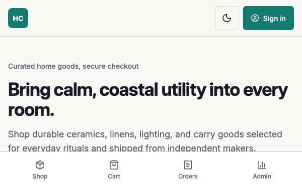 Screenshot of Harbor Cart