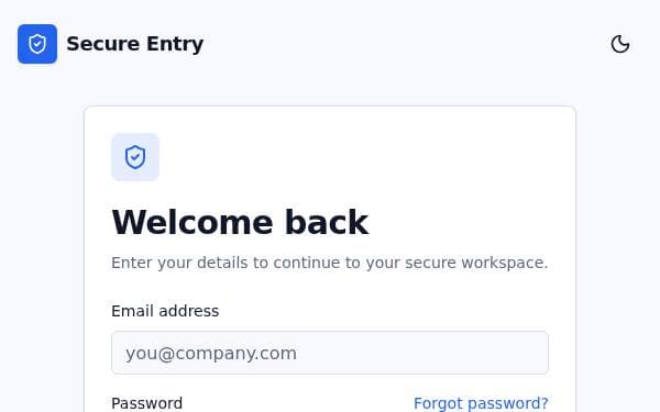Screenshot of Secure Entry