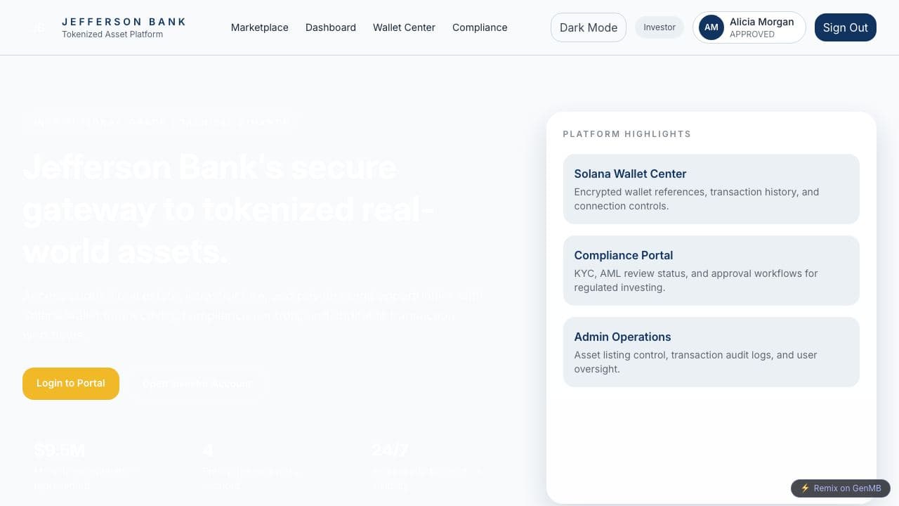 Screenshot of Jefferson Asset Nexus