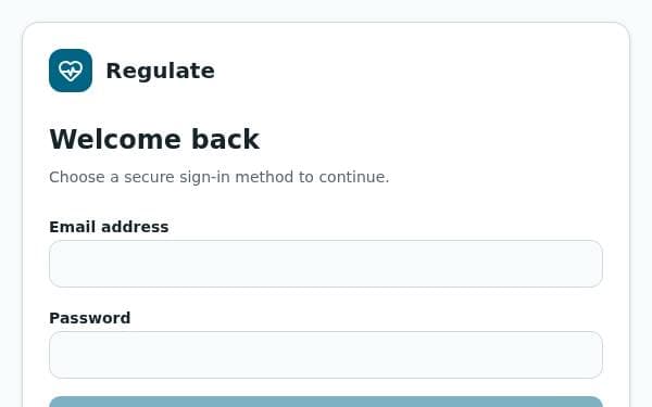 Screenshot of Regulate Health Tracker